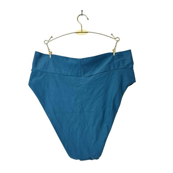 NWT Aerie Crossover High Cut Cheeky Bikini Bottom in Blue Path Size XL - Picture 4 of 7